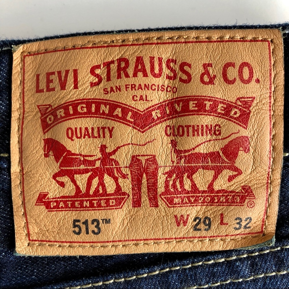 Levi’s 513 Dark Wash Slim Straight Leg Denim Jeans - Picture 13 of 15